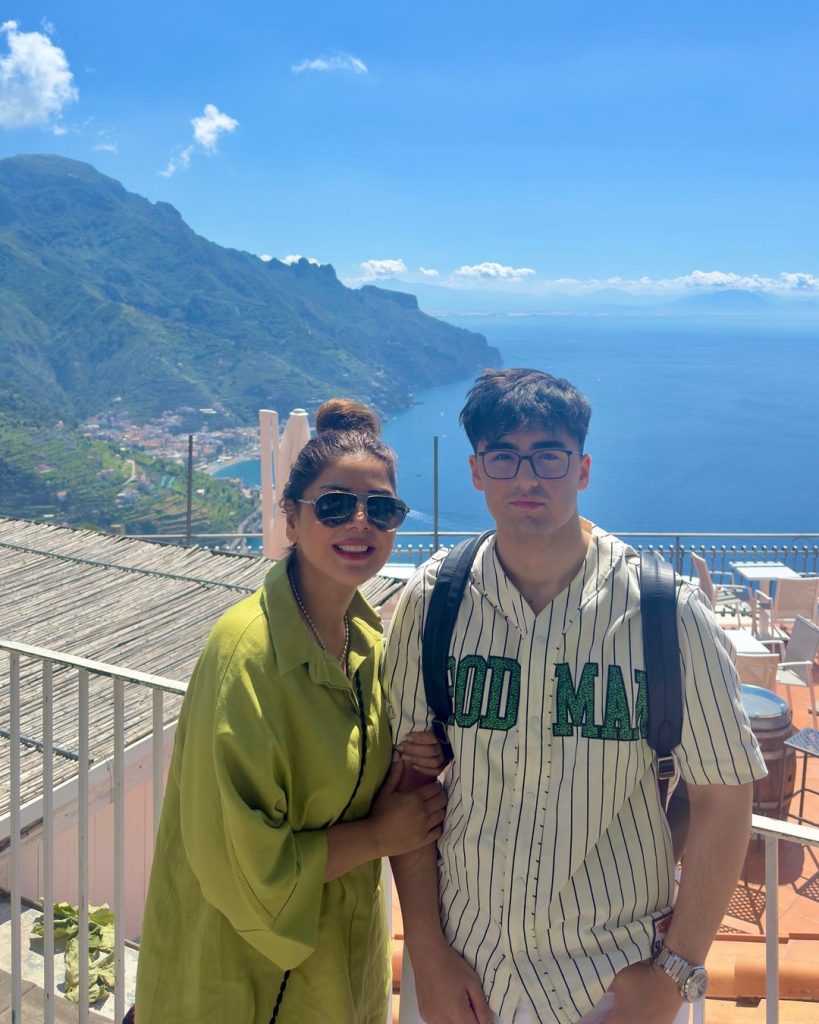 Hadiqa Kiani Vacations With Son Nad e Ali In Italy
