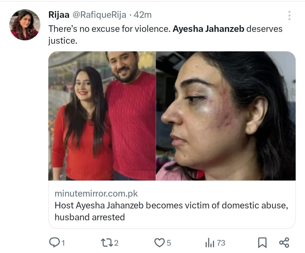 Public Renders Support to Host Ayesha Jehanzeb after Domestic Abuse