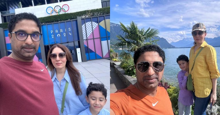 Sharmila Faruqui With Family In Switzerland