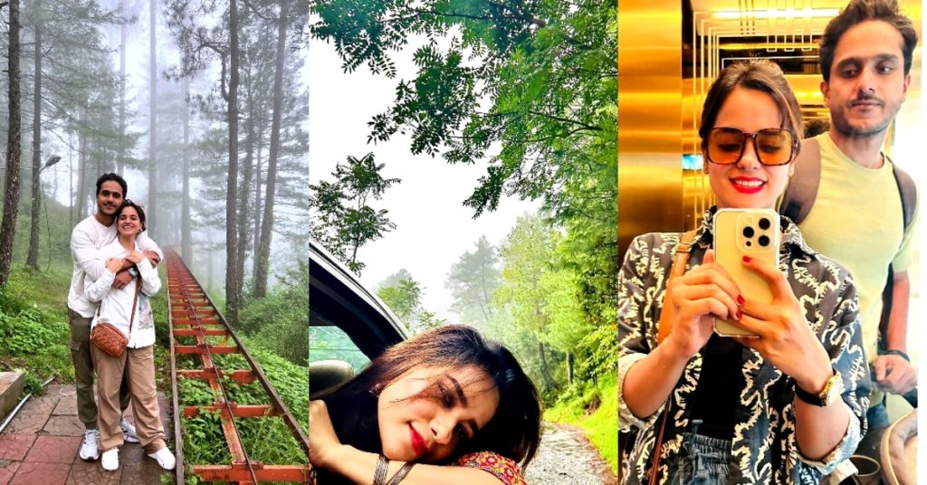 Rabya Kulsoom Beautiful Pictures with Husband From Murree & Ayubia