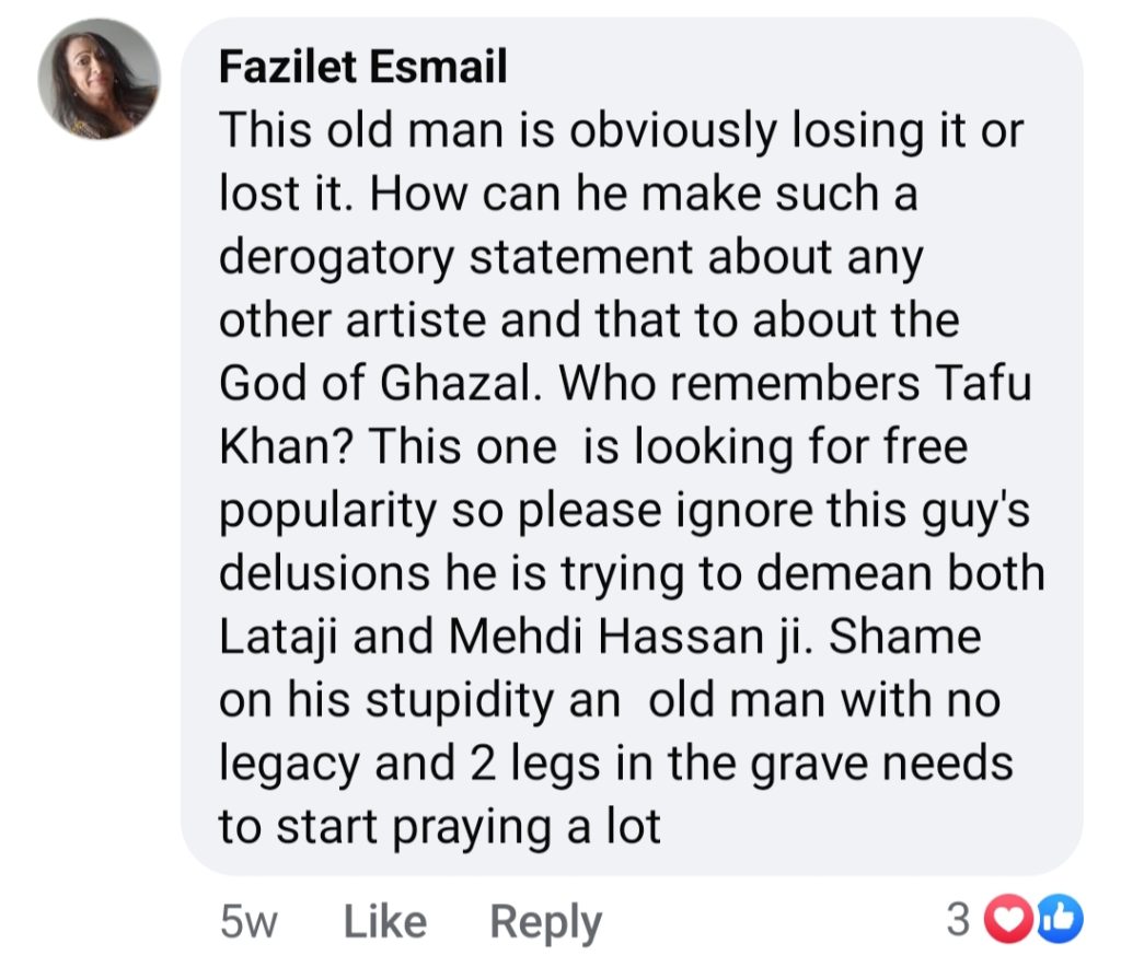 Mehdi Hassan's Son Replies To Ustad Tafu's Insulting Comment About Father