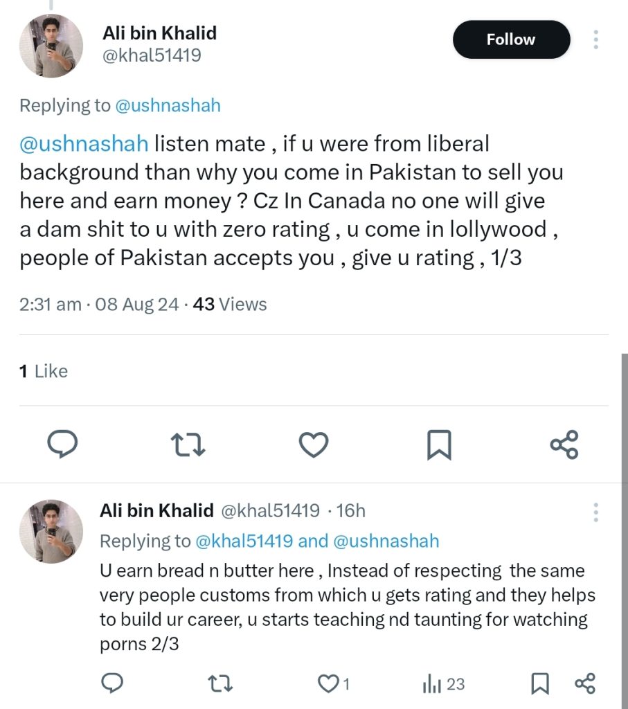 Ushna Shah Calls Pakistanis Hypocrites for Criticizing Her Dressing