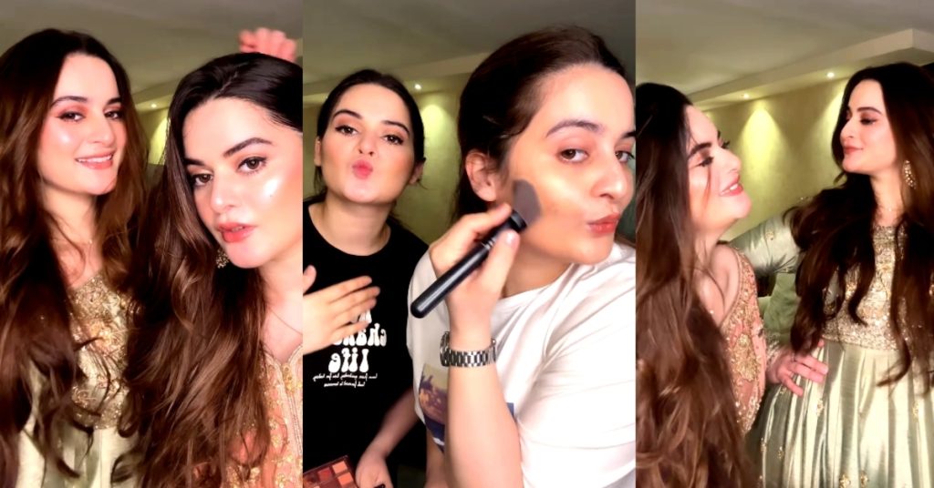 Aiman Khan & Minal Khan Share Easy Make Up Tutorial