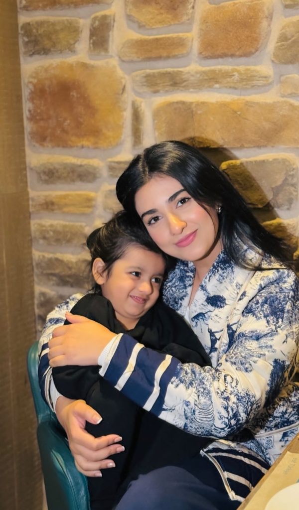 Sarah Khan New Pictures with Daughter from UK Trip