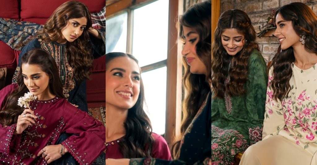 Iqra Aziz and Sajal Aly's Photoshoot for Sapphire Winter Collection 2024