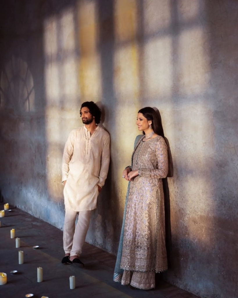 Ahad Raza Mir and Ramsha Khan Featured In Asim Jofa's Latest Collection