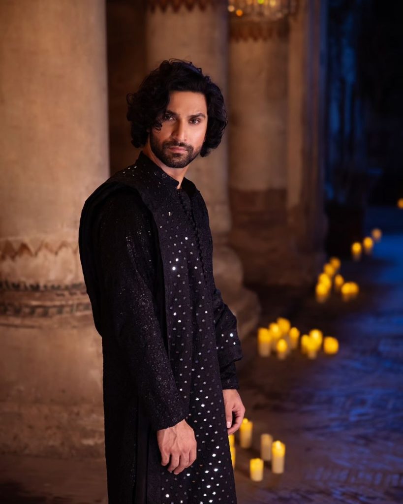 Ahad Raza Mir and Ramsha Khan Featured In Asim Jofa's Latest Collection