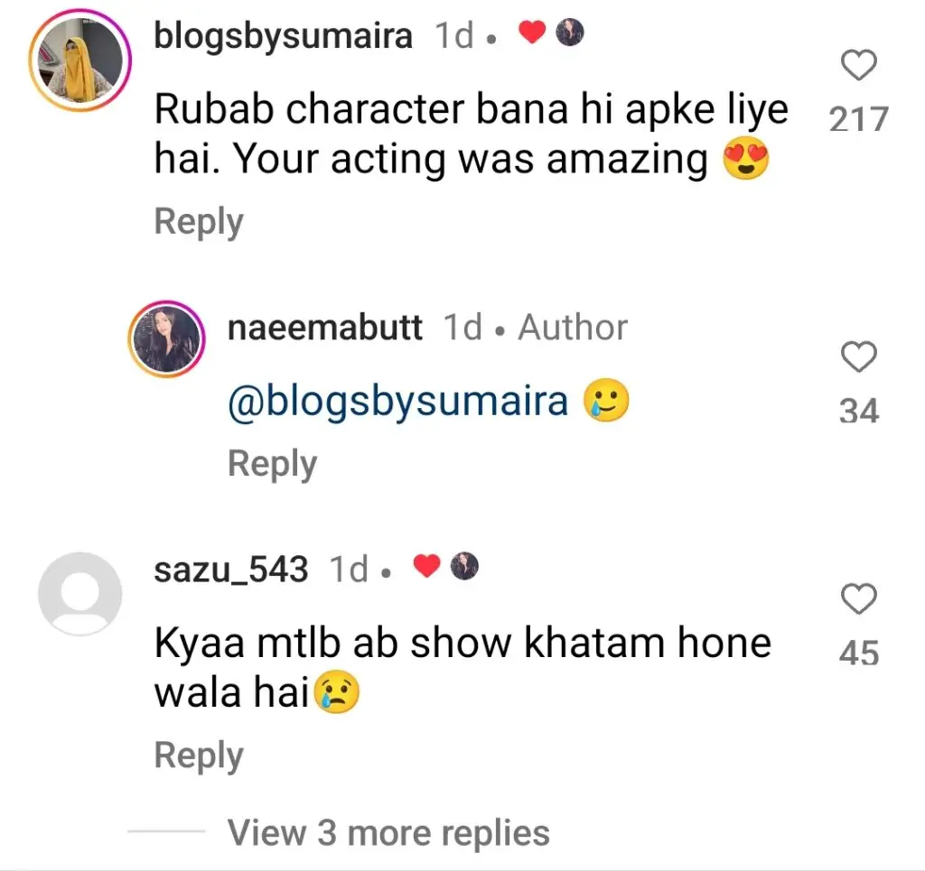 Naeema Butt's Farewell to Kabhi Main Kabhi Tum Viewers