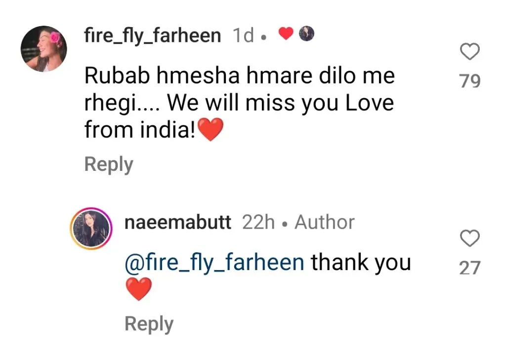 Naeema Butt's Farewell to Kabhi Main Kabhi Tum Viewers