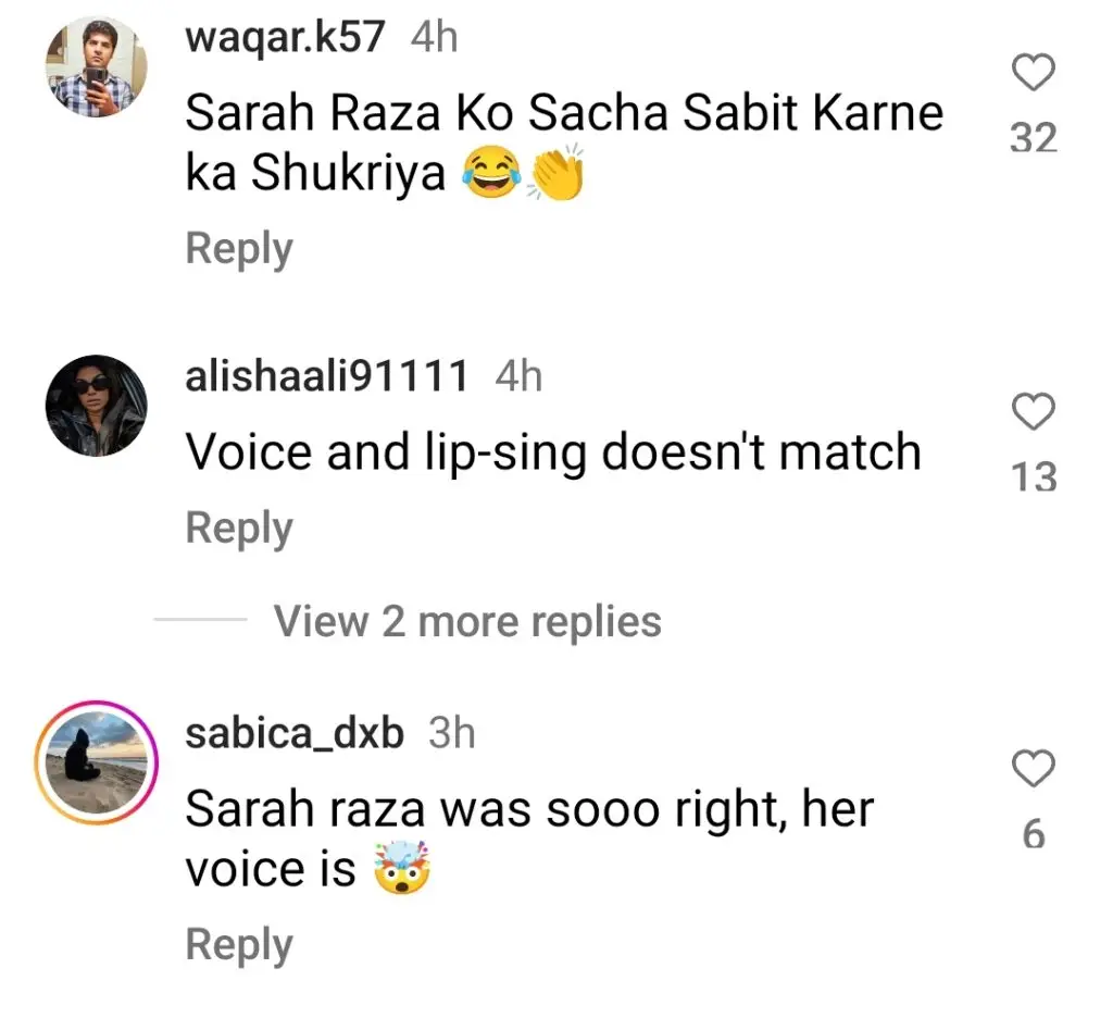 Aima Baig’s Response to Sara Raza Gets Trolled