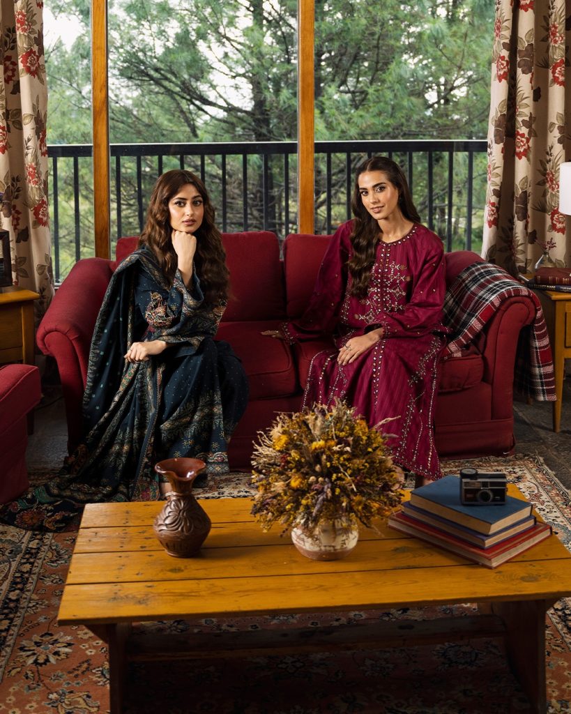 Iqra Aziz and Sajal Aly's Photoshoot for Sapphire Winter Collection 2024