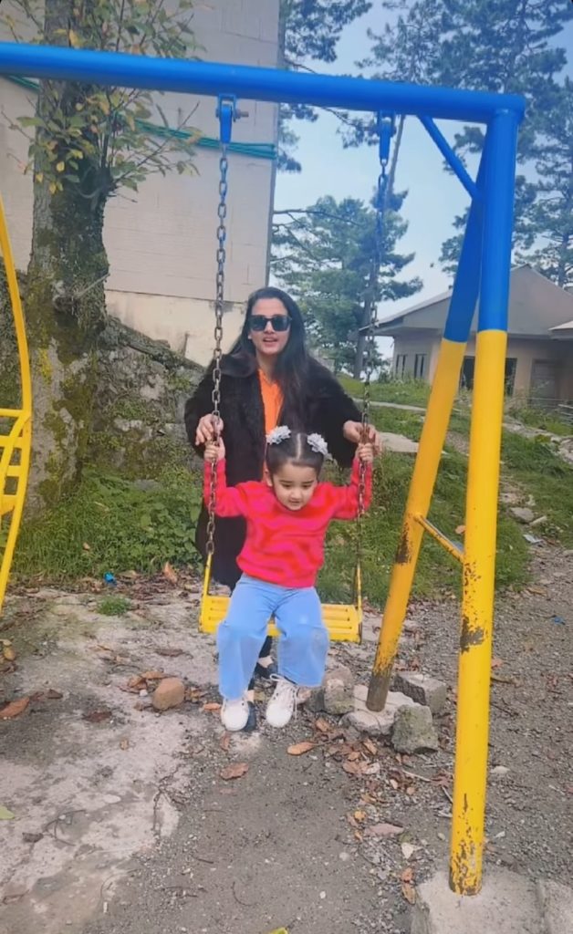 Kiran Tabeir Cute Pictures With Daughter from Murree