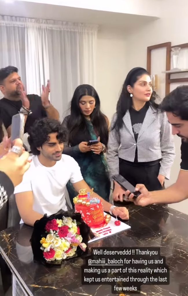 Mahi Baloch Celebrates Tamasha 3 Winner Aqeel Malik