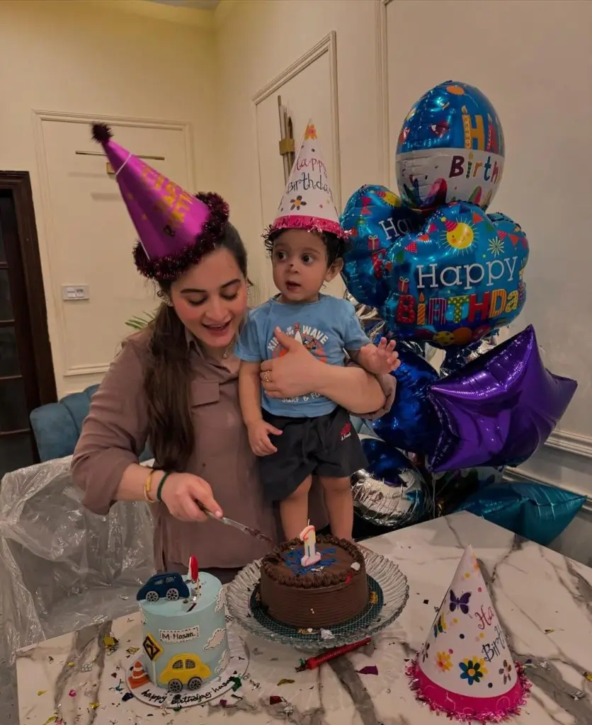 Minal Khan Son's First Birthday Celebration at Home