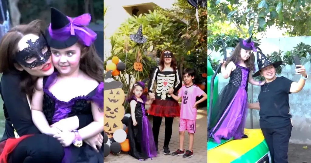 Juggan Kazim Celebrates Halloween With Her Children