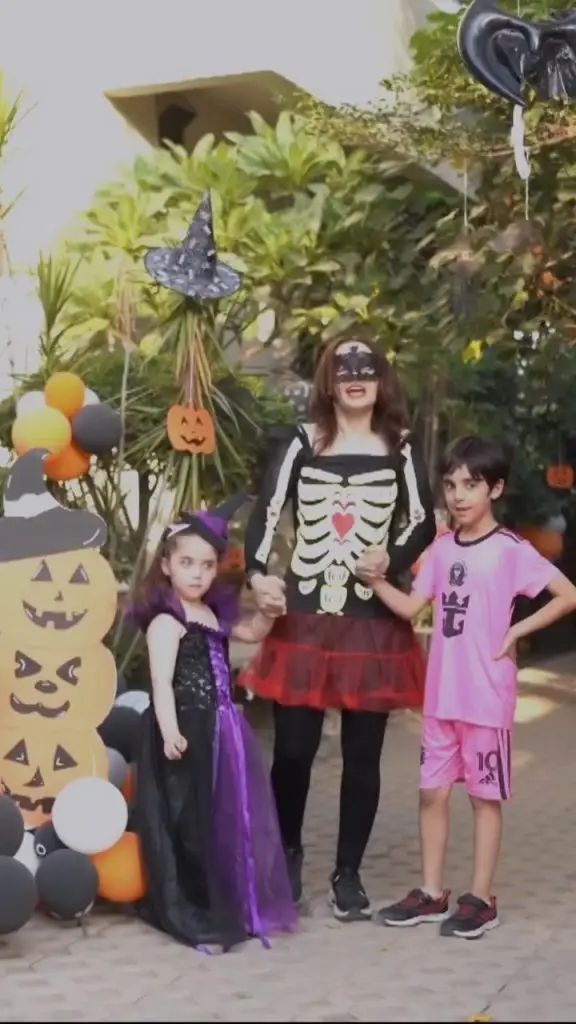 Juggan Kazim Celebrates Halloween With Her Children