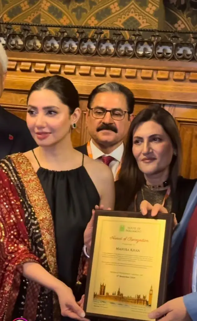 Mahira Khan Honoured By The UK Parliament