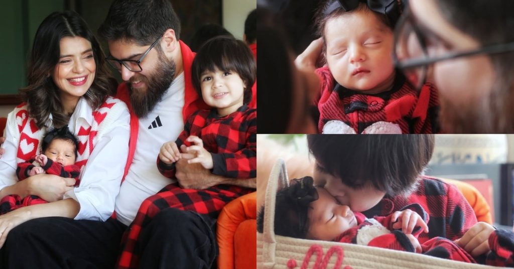 Srha Asghar Family Photoshoot with Her Newborn Daughter