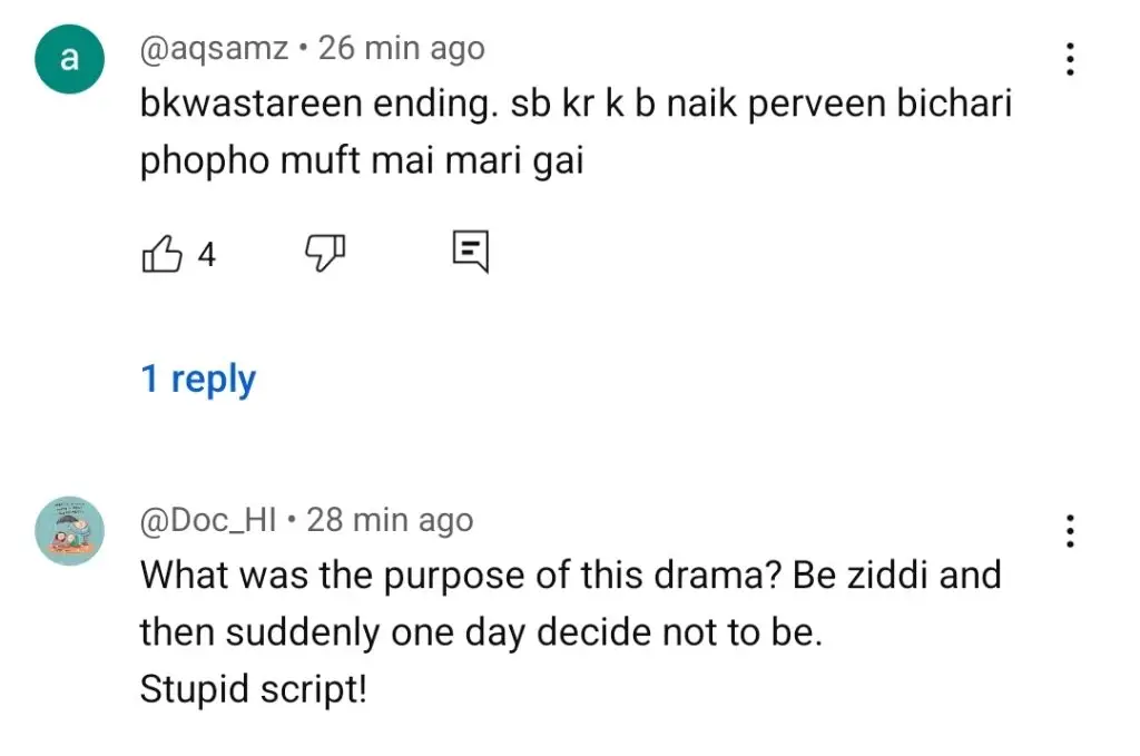 Woh Ziddi Si Last Episode Public Reaction