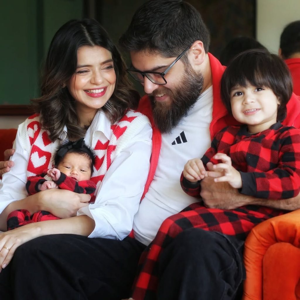 Srha Asghar Family Photoshoot with Her Newborn Daughter