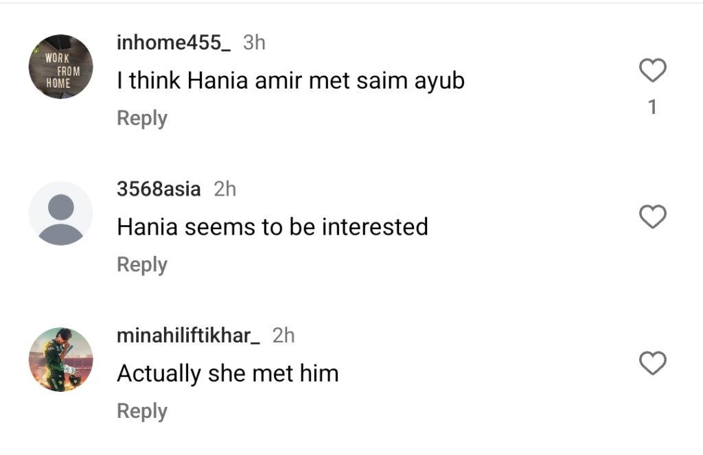 Fans react to the unexpected interaction of Haniya Aamir and Sam Ayub