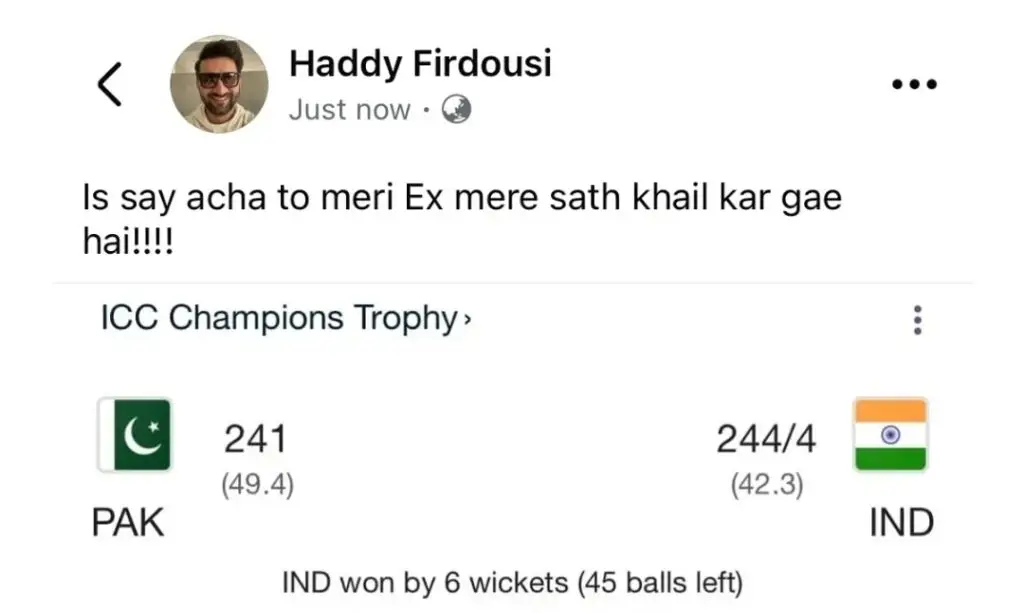 Pakistan’s Defeat to India in Champions Trophy Sparks Meme Wave