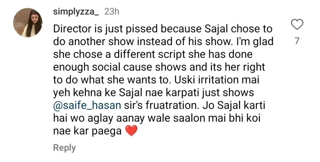 Saife Hasan's Comparison of Sehar Khan with Sajal Aly Questioned