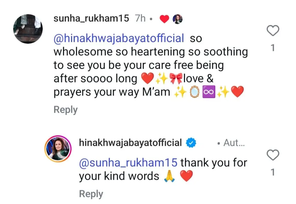 Hina Bait addressed the response to her dance video