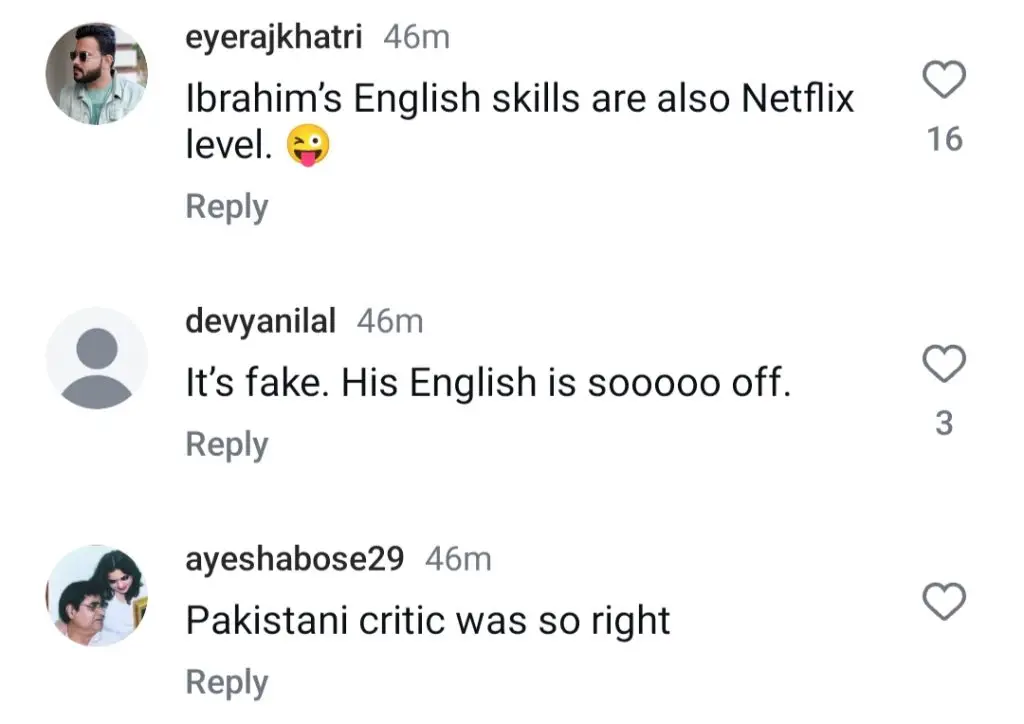 Ibrahim Ali Khan Threatens Pakistani Critic