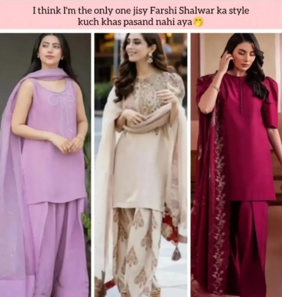 Pakistani Actresses Embrace the Farshi Shalwar Trend