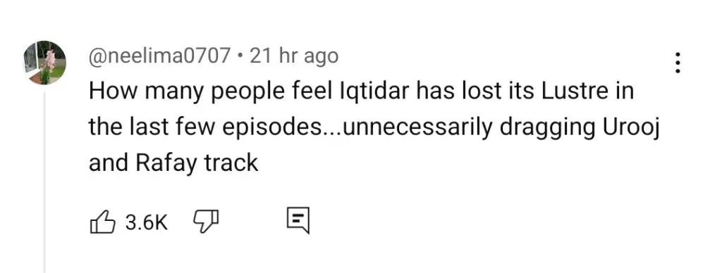 Fans Want Iqtidar to End Now