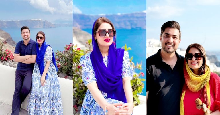 Farah Iqrar and Iqrar Ul Hassan in Santorini Island, Greece