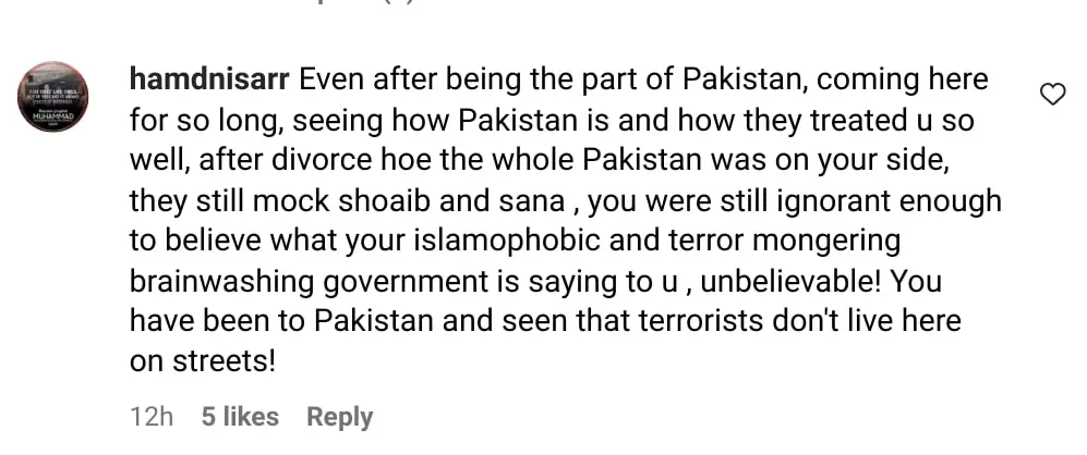 Pakistanis Slam Sania Mirza For Supporting War