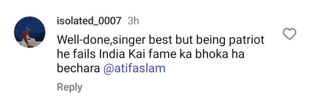 Fans Unimpressed With Atif Aslam For Sharing Tarana After War