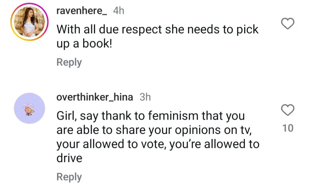 Sarah Khan’s Anti-Feminism Remarks Prompt Online Buzz