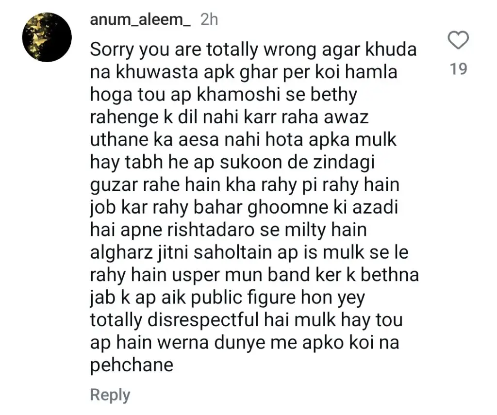 Faiza Hasan Claps Back At People Questioning Celebrities Patriotism