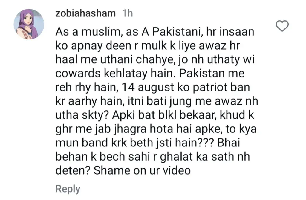 Faiza Hasan Claps Back At People Questioning Celebrities Patriotism