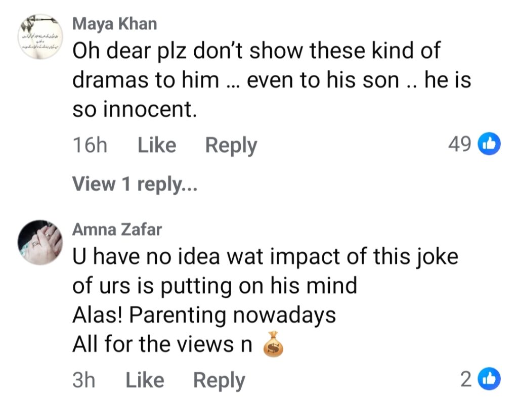 Faysal Quraishi’s Wife Under Criticism For Showing Son Behroopia