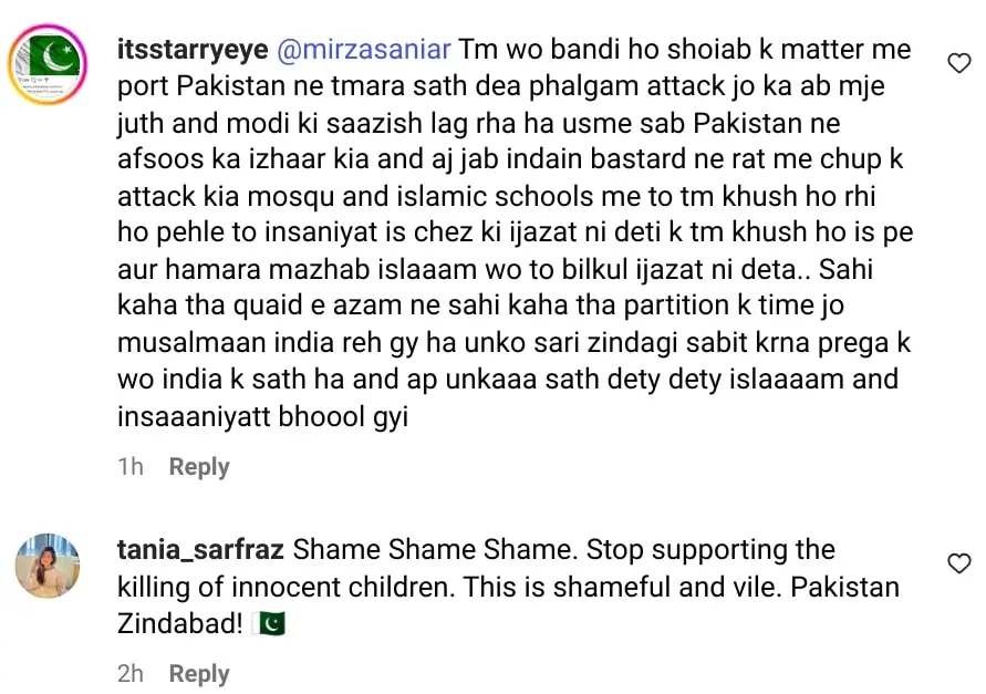 Pakistanis Slam Sania Mirza For Supporting War