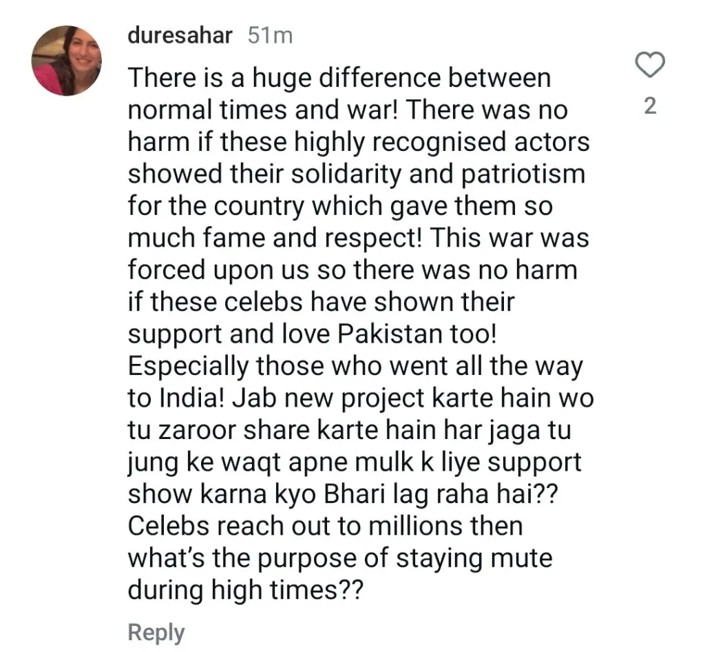 Faiza Hasan Claps Back At People Questioning Celebrities Patriotism
