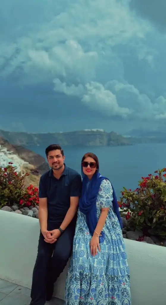 Farah Iqrar and Iqrar Ul Hassan in Santorini Island, Greece