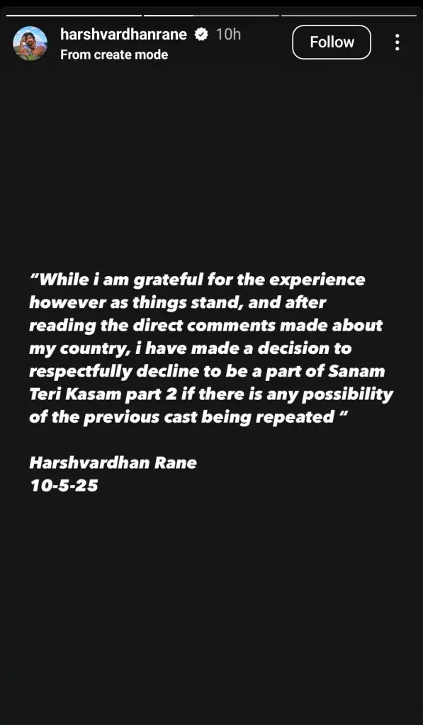 Mawra Hocane’s Strong Reply To Sanam Teri Qasam Co-star Harshvardhan