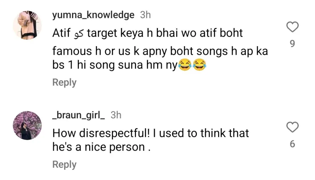 Falak Shabir Throws Shade At Atif Aslam
