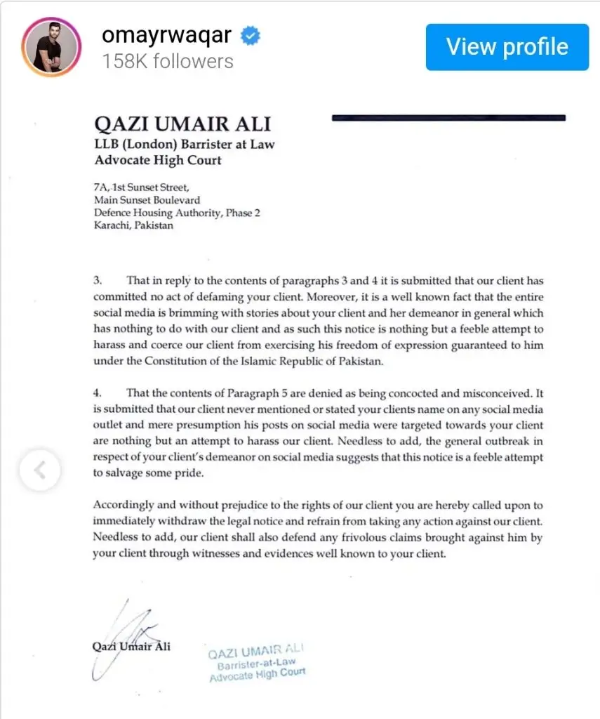Omayr Waqar’s Controversial Remarks about Sana Javed Javed