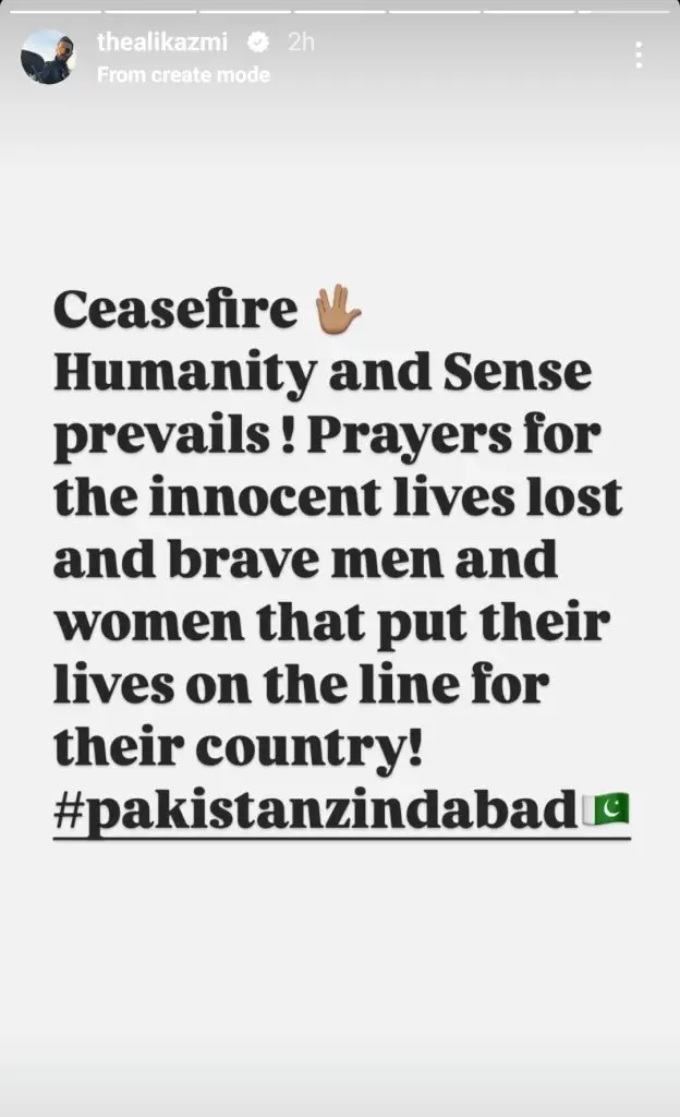 Pakistani Celebrities’ Reaction on Ceasefire