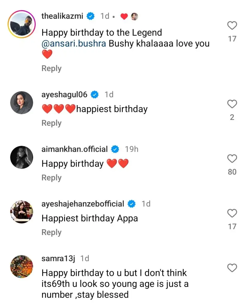 Bushra Ansari Welcomes Her 69th Birthday with Grace