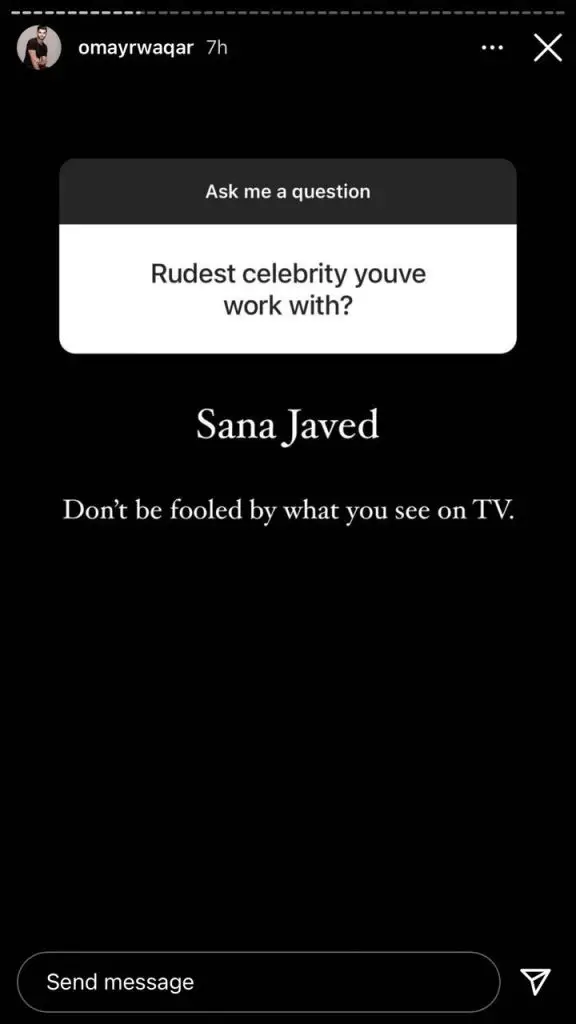 Omayr Waqar’s Controversial Remarks about Sana Javed Javed