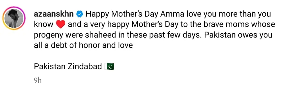 Azaan Sami Khan’s Heartfelt Tribute For Mother Zeba Bakhtiar