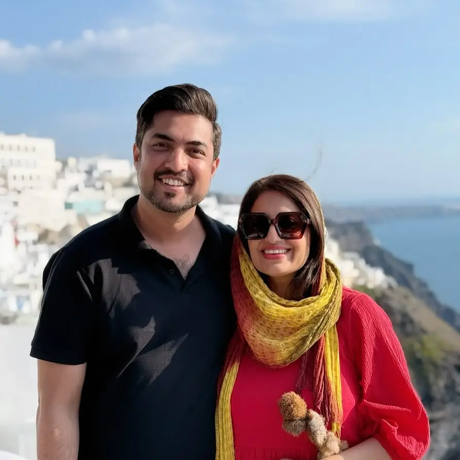 Farah Iqrar and Iqrar Ul Hassan in Santorini Island, Greece