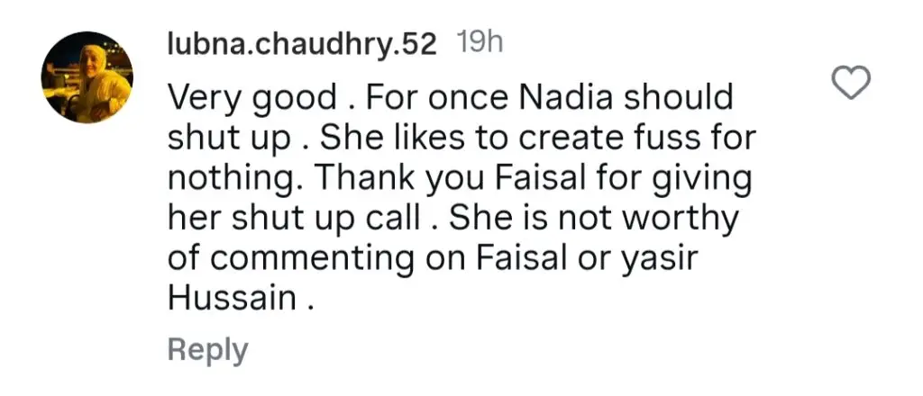 Faysal Quraishi Calls Out Nadia Afgan’s Criticism
